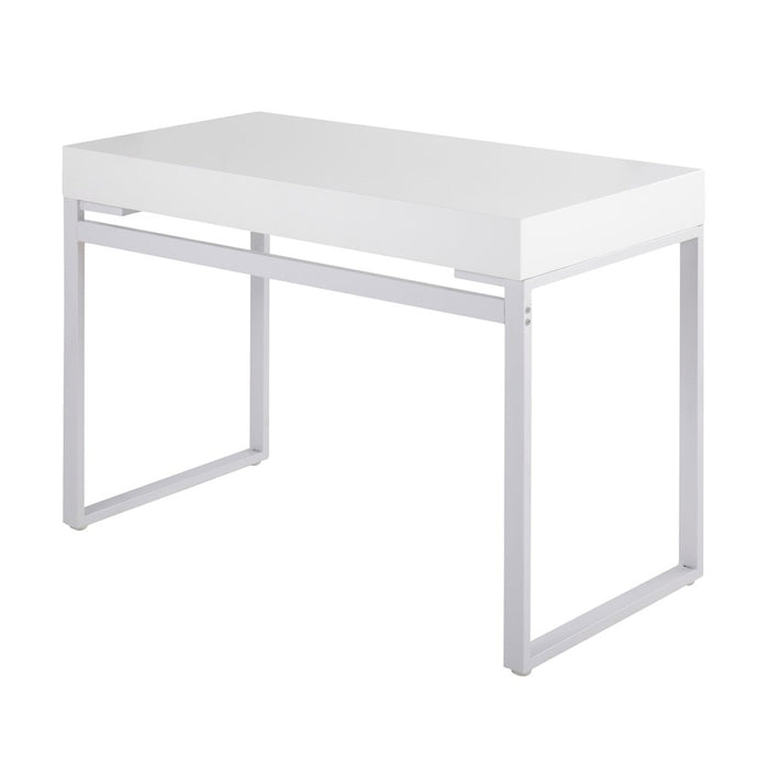 LumiSource Drift Desk in White Steel/White MDF