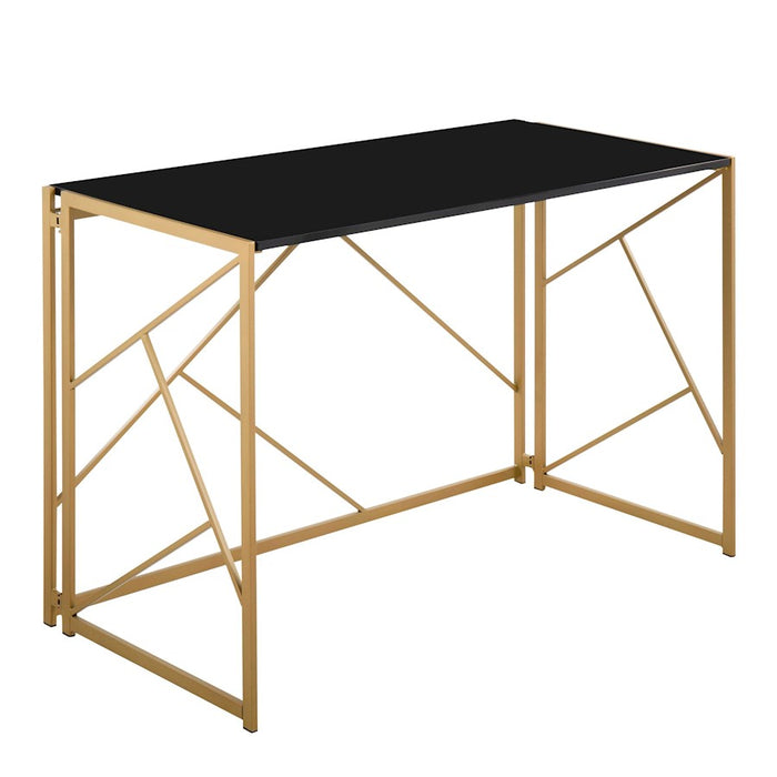 LumiSource Folia Desk in Gold Steel/Black MDF - OFD-FOLIAAUBK