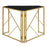 LumiSource Folia Corner Desk in Gold Metal/Black MDF