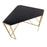 LumiSource Folia Corner Desk in Gold Metal/Black MDF