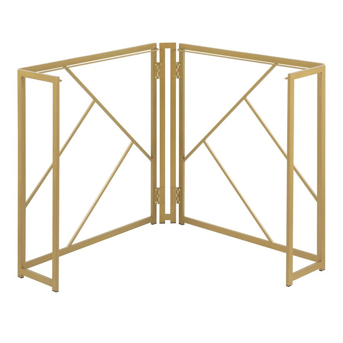 LumiSource Folia Corner Desk in Gold Metal/Black MDF