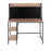 LumiSource Geo Shelf Desk in Black Steel/Natural MDF