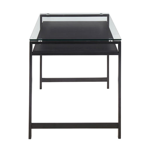 LumiSource Hover Desk, Black Steel/Clear Glass