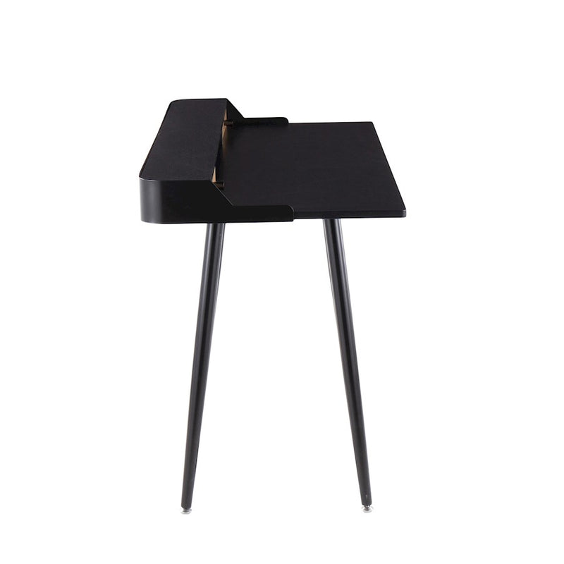 LumiSource Harvey Desk 48in Black Steel/Black Wood/Natural Wood | Mid-Century Modern Desk with Drawers | Home Office & Study | Model OFD-HRVYBKNA