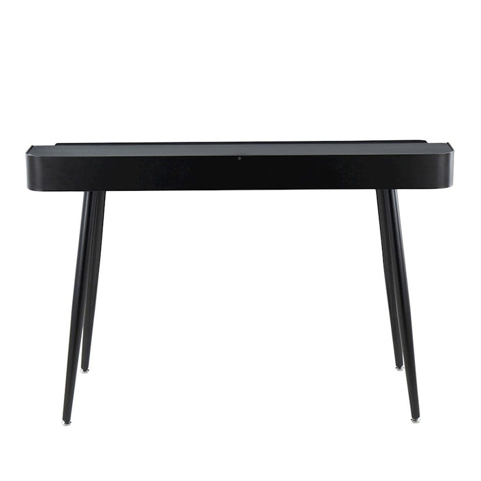 LumiSource Harvey Desk in Black Steel/Black Wood/Natural Wood
