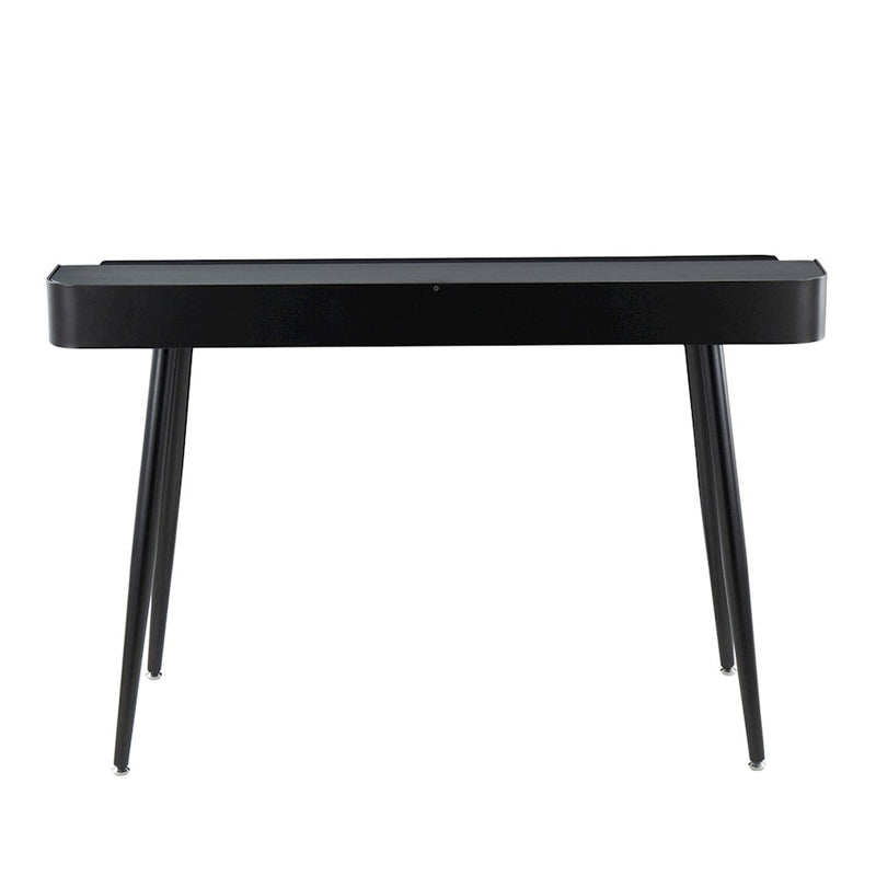 LumiSource Harvey Desk 48in Black Steel/Black Wood/Natural Wood | Mid-Century Modern Desk with Drawers | Home Office & Study | Model OFD-HRVYBKNA