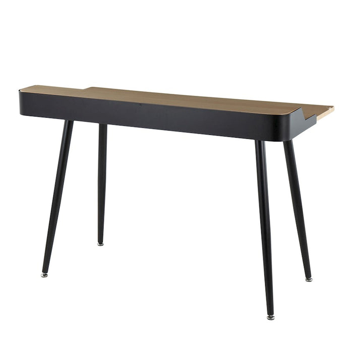 LumiSource Harvey Desk, Black Steel/Natural/Black/Nickel