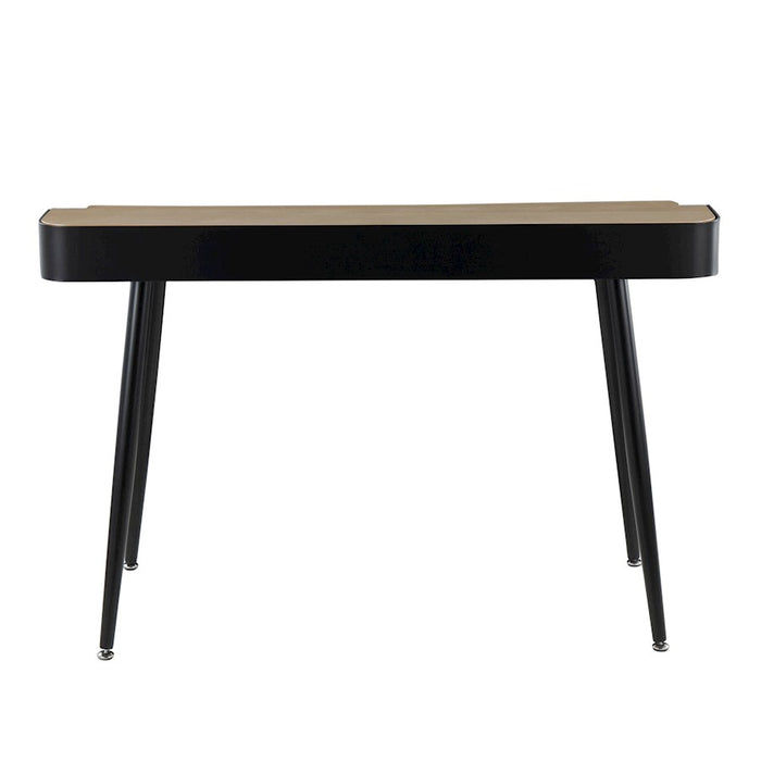 LumiSource Harvey Desk, Black Steel/Natural/Black/Nickel
