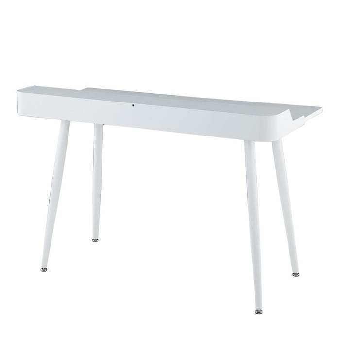 LumiSource Harvey Desk in White Steel/White Wood/Natural Wood