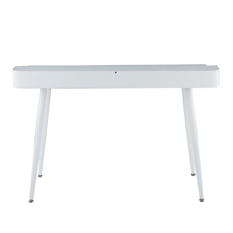 LumiSource Harvey Desk 48in W | Mid-Century White Steel & White Wood Top | Home Office & Study Desk | 48 x 24 x 33 in | Model OFD-HRVYWNA