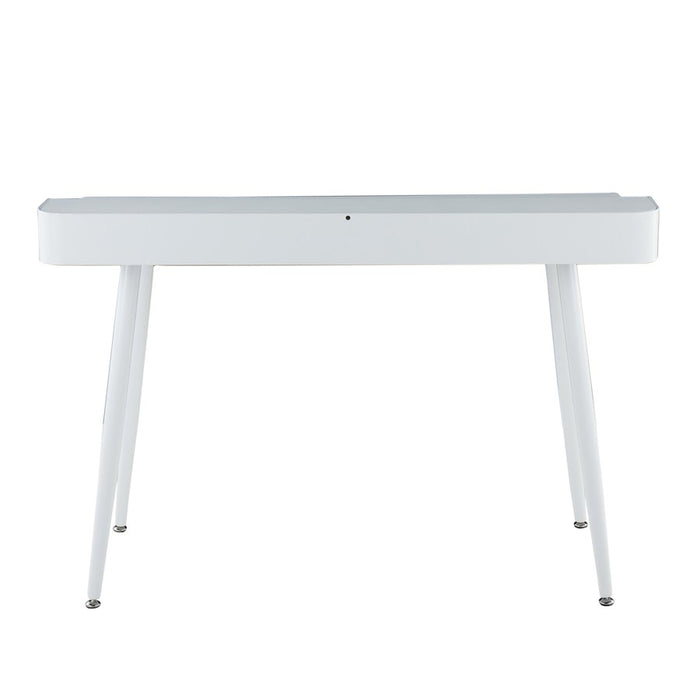 LumiSource Harvey Desk in White Steel/White Wood/Natural Wood