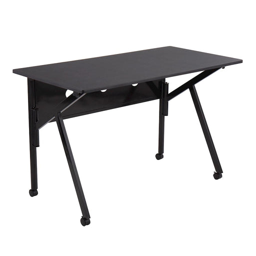 LumiSource K-Fold Desk in Black Steel/Black MDF - OFD-KFOLDBKBK