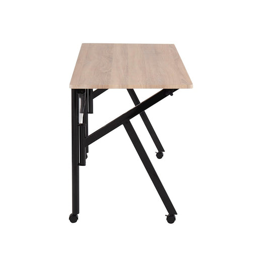 LumiSource K-Fold Desk in Black Steel/Natural MDF