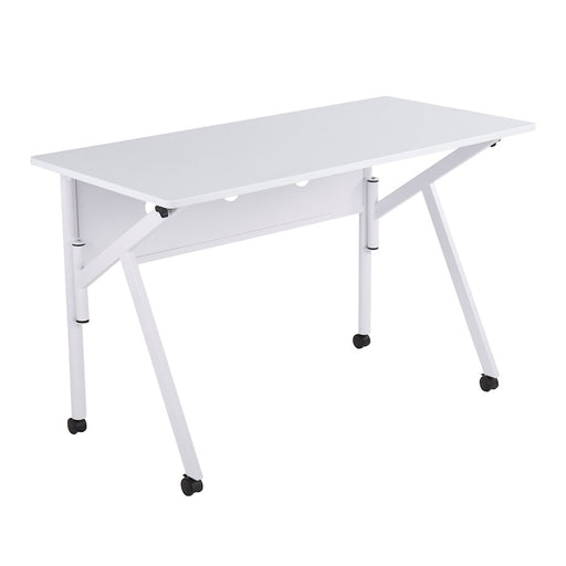 LumiSource K-Fold Desk in White Steel/White MDF - OFD-KFOLDWW