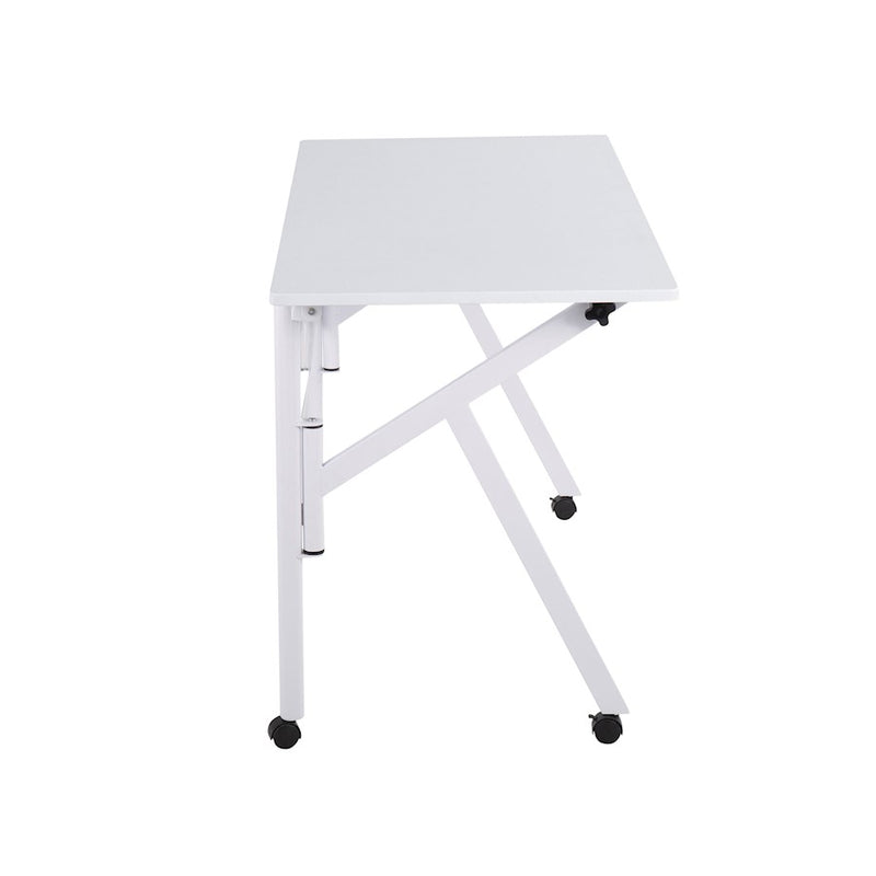 LumiSource K-Fold Desk in White Steel/White MDF