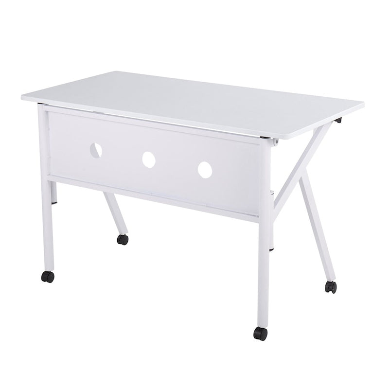 LumiSource K-Fold Desk in White Steel/White MDF