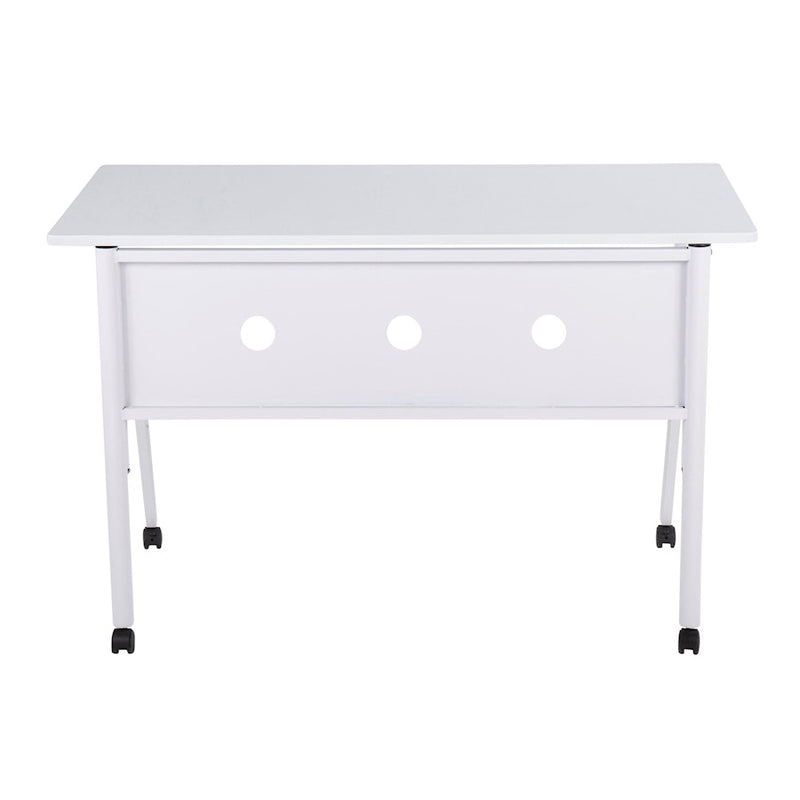 LumiSource K-Fold Desk in White Steel/White MDF