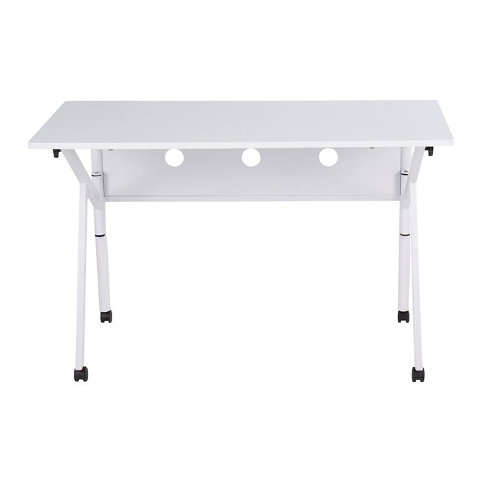 LumiSource K-Fold Desk in White Steel/White MDF