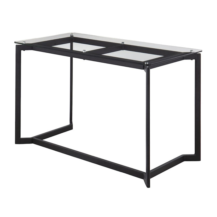 LumiSource Masters Office Desk in Black Steel/Clear Glass