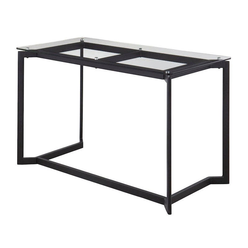 LumiSource Masters Office Desk 47in W | Modern Black Steel & Clear Glass Top | Home Office & Workspace Desk | 47 x 24 x 30 in | Model OFD-MSTRBKCL