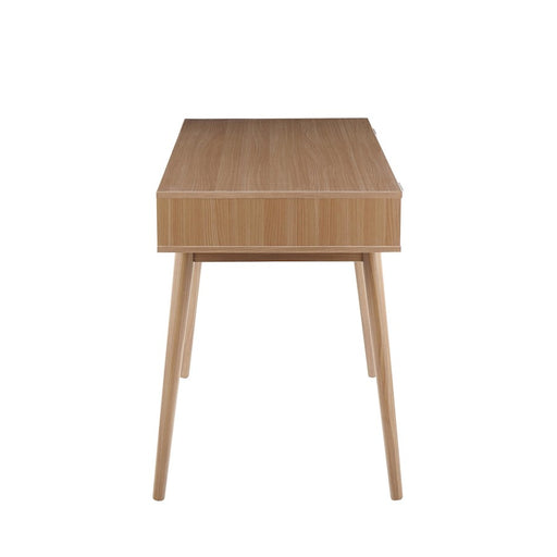 LumiSource Pebble Double Desk in Natural Wood/White Wood