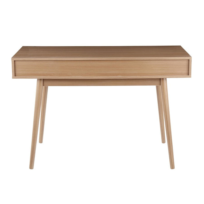 LumiSource Pebble Double Desk in Natural Wood/White Wood