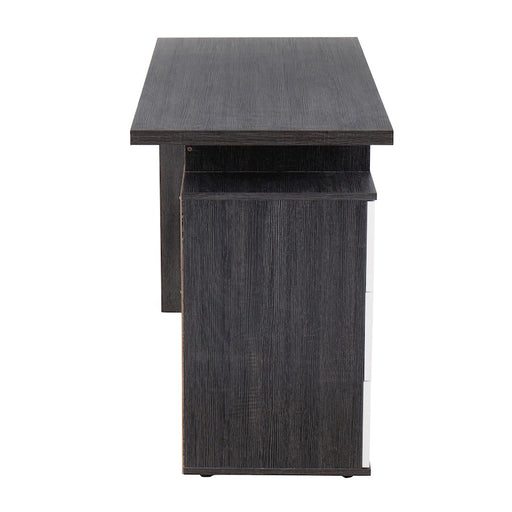 LumiSource Quinn Desk in Charcoal Wood/White Wood