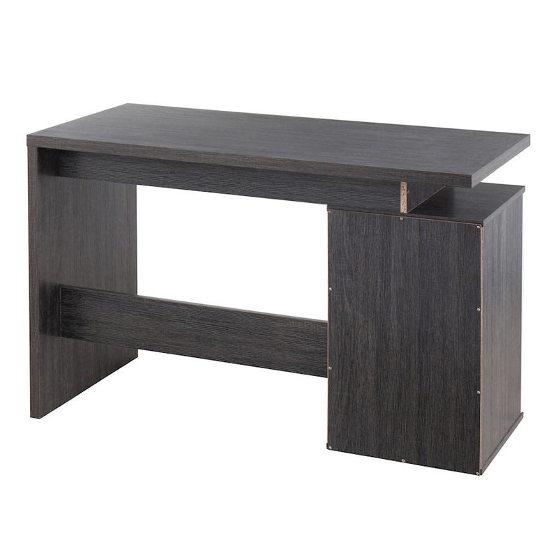 LumiSource Quinn Desk in Charcoal Wood/White Wood