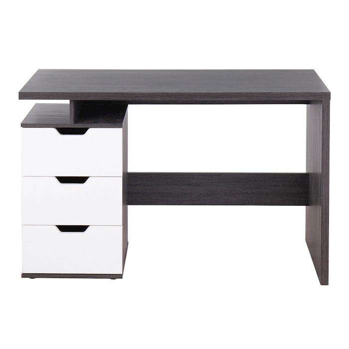 LumiSource Quinn Desk in Charcoal Wood/White Wood