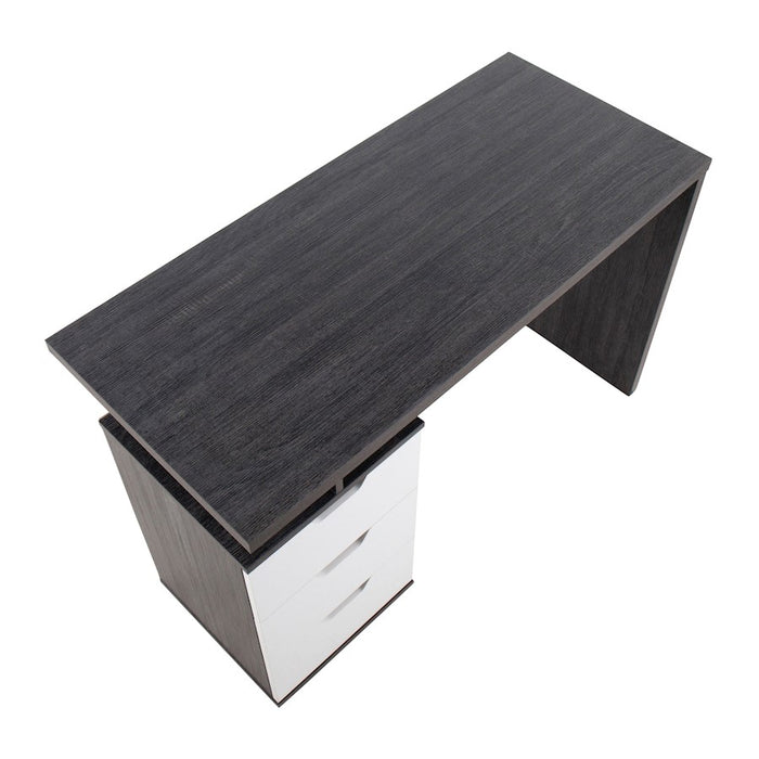 LumiSource Quinn Desk in Charcoal Wood/White Wood