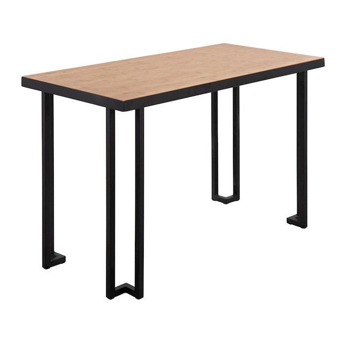 LumiSource Roman Desk in Black Steel/Natural Wood - OFD-ROMANBKNA