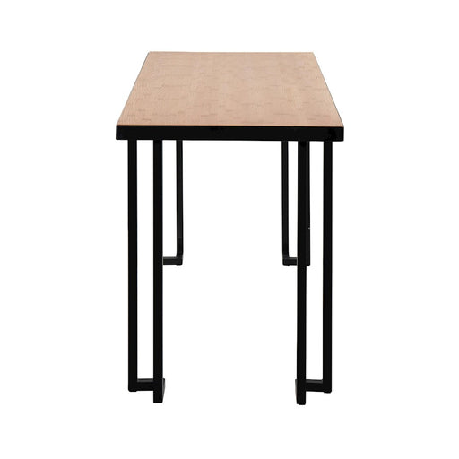 LumiSource Roman Desk in Black Steel/Natural Wood