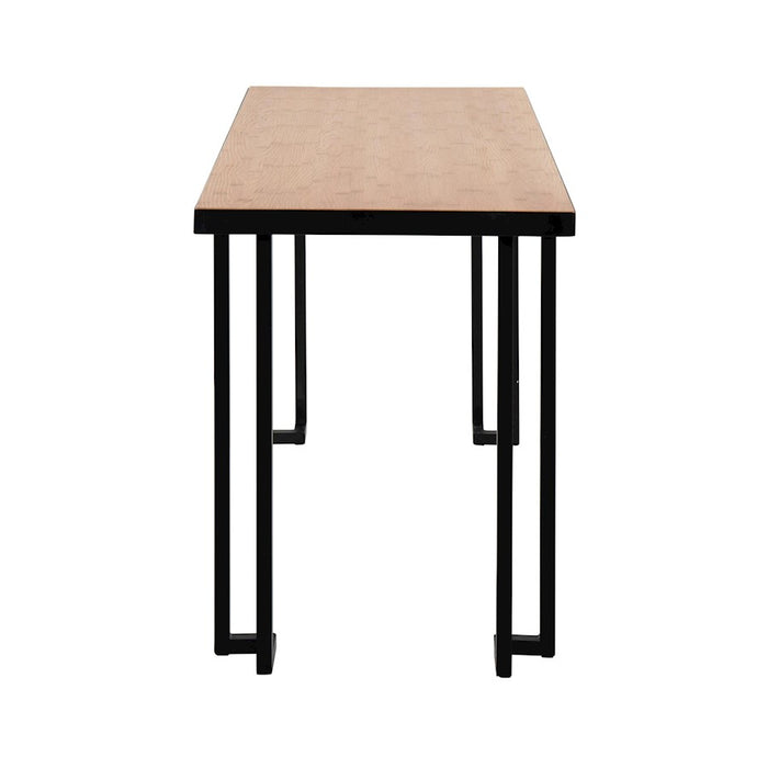 LumiSource Roman Desk in Black Steel/Natural Wood