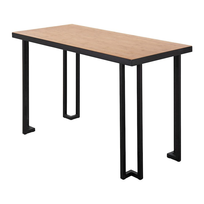 LumiSource Roman Desk in Black Steel/Natural Wood