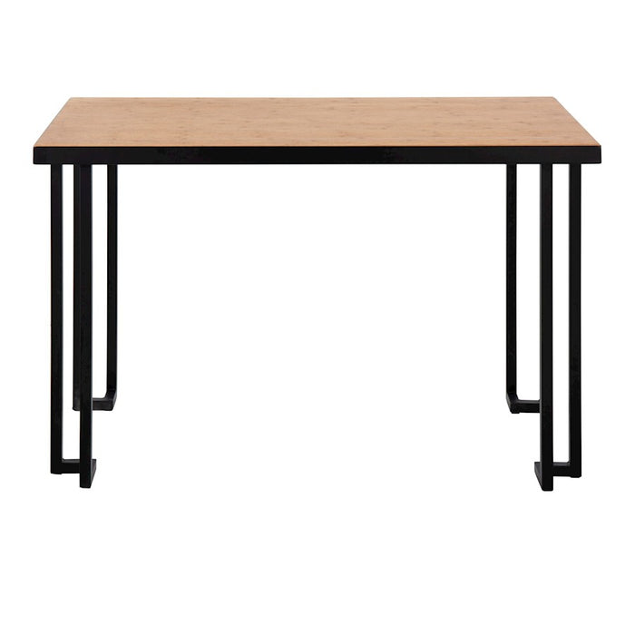 LumiSource Roman Desk in Black Steel/Natural Wood