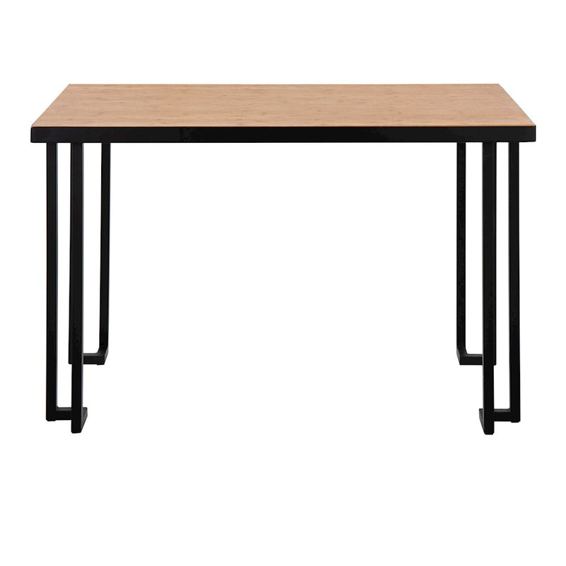 LumiSource Roman Desk in Black Steel/Natural Wood