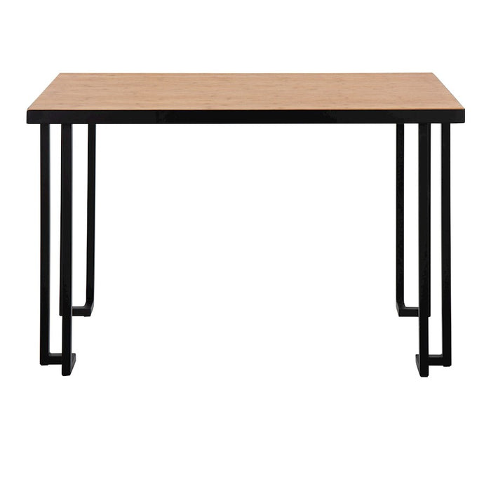 LumiSource Roman Desk in Black Steel/Natural Wood