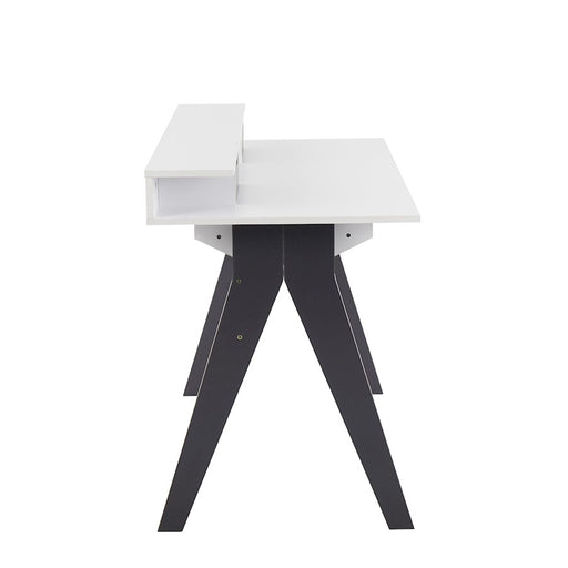 LumiSource Wishbone Desk in Grey Wood/White Wood