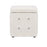 LumiSource Pouf Square Ottoman in White Velvet