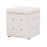 LumiSource Pouf Square Ottoman in White Velvet