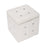 LumiSource Pouf Square Ottoman in White Velvet