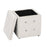 LumiSource Pouf Square Ottoman in White Velvet