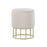 LumiSource Canary Ottoman in Gold Steel/Cream Velvet - OT-CANARYAUVCR