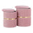 LumiSource Cinch Nesting Ottoman Set, Gold/Blush Pink