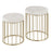 LumiSource Canary Nesting Ottoman Set, Gold/Cream Velvet - OT-CNRYNESTAUVCR
