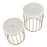 LumiSource Canary Nesting Ottoman Set, Gold/Cream Velvet