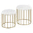LumiSource Canary Nesting Ottoman Set, Gold/White Plush - OT-CNRYNESTPLSHAUW