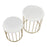 LumiSource Canary Nesting Ottoman Set, Gold/White Plush