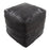 LumiSource Cobbler Pouf, Black Leather