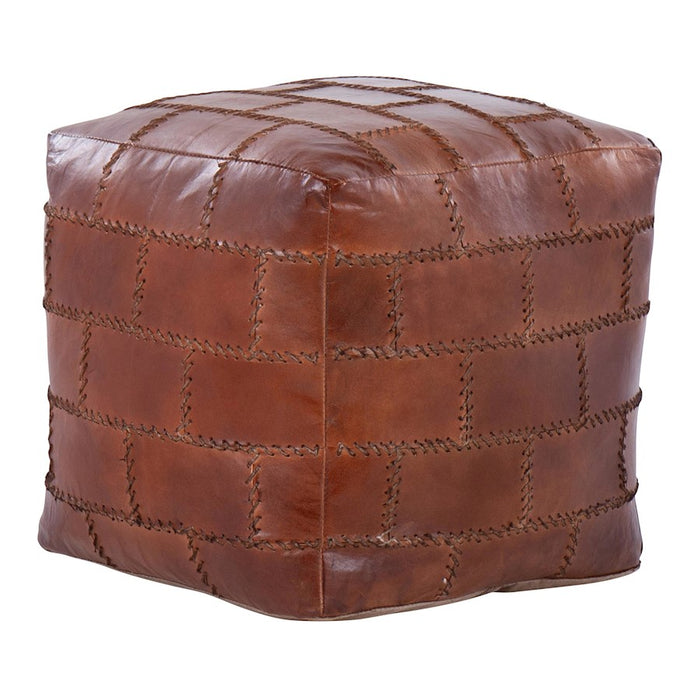 LumiSource Cobbler Pouf, Espresso Leather - OT-COBBLERVSE